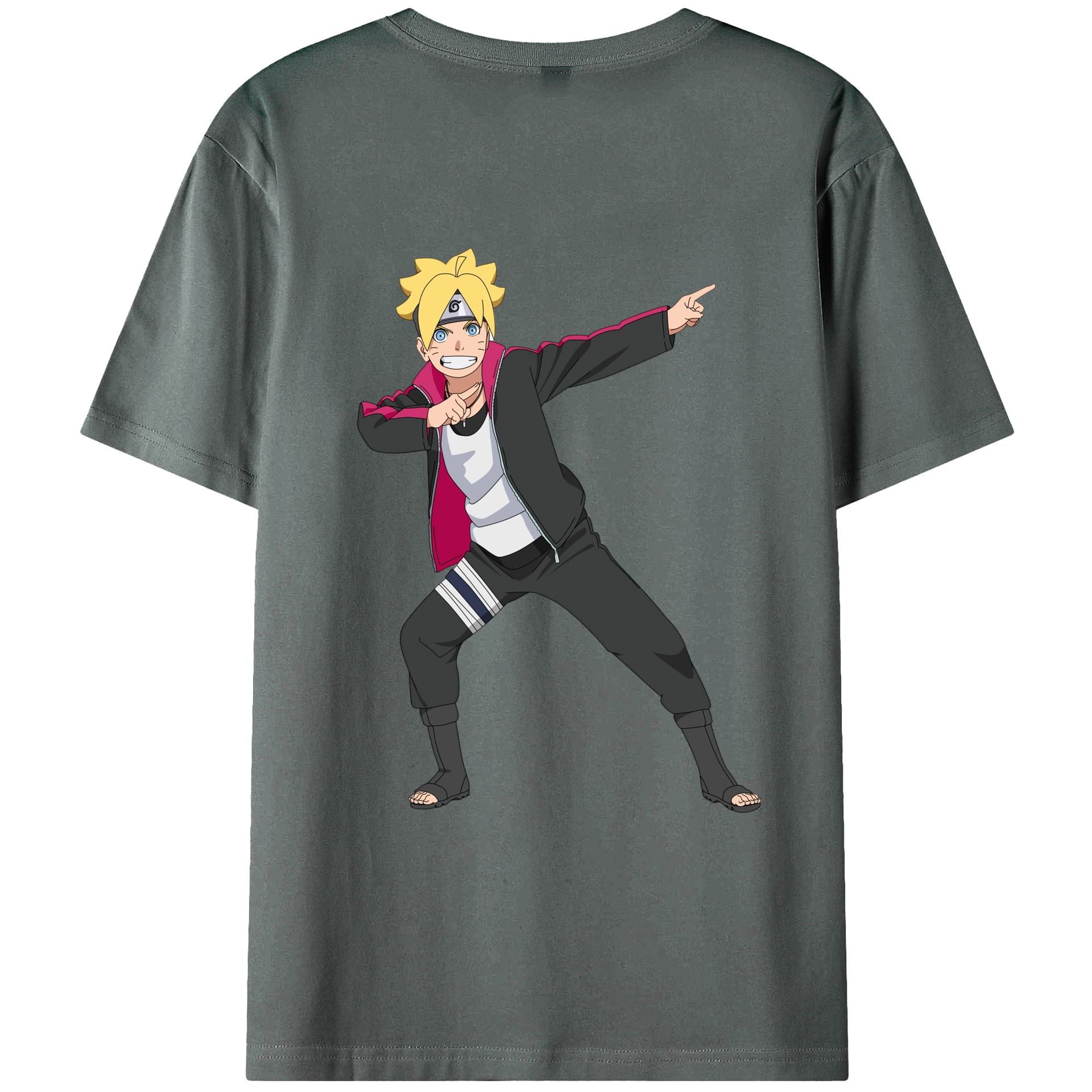 （画像用） NARUTO -ナルト- うずまき ボルト Uzumaki Boruto 綿100％ メンズ半袖Tシャツ（バックプリント） 通気性